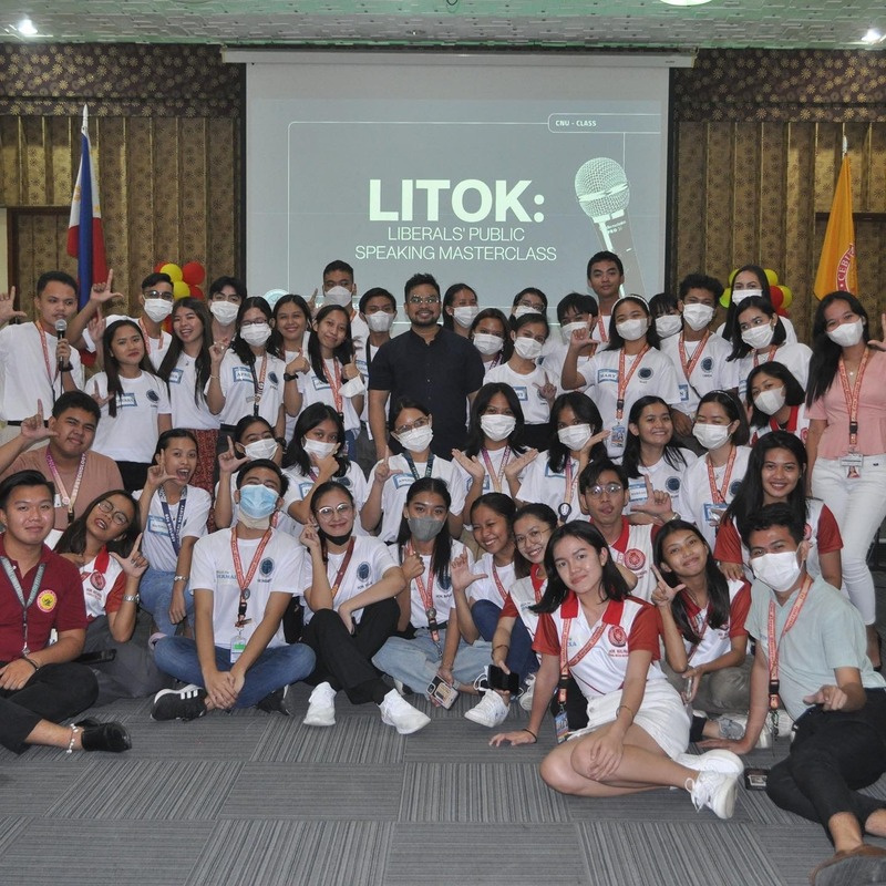Dave Visaya with students after the LITOK public speaking masterclass